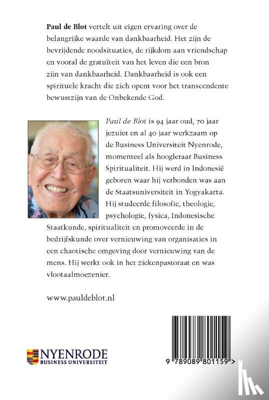 Blot S.J., Paul de - Dankbaarheid