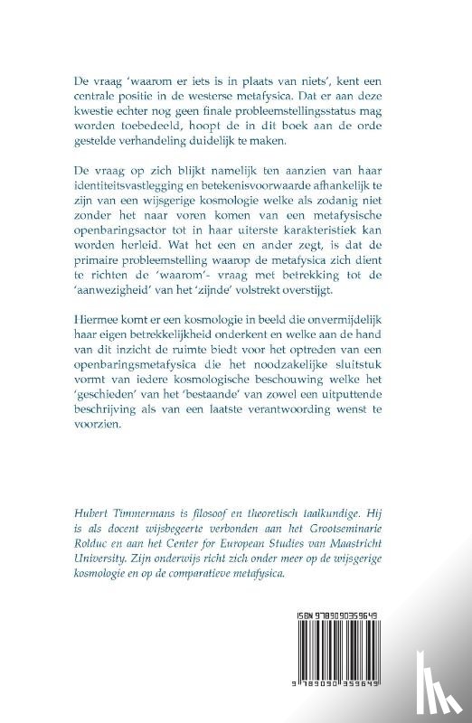 Timmermans, Hubert - De vreemdheid van het zijnde
