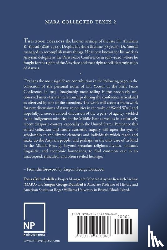 Yoosuf, Abraham K - Assyria and the Paris Peace Conference