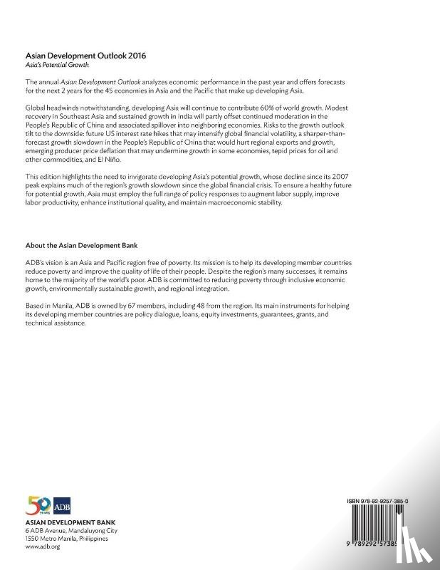 Asian Development Bank - Asian Development Outlook 2016