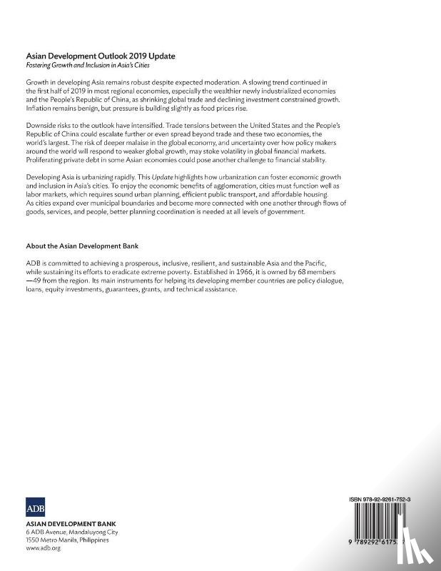 Asian Development Bank - Asian Development Outlook (ADO) 2019 Update