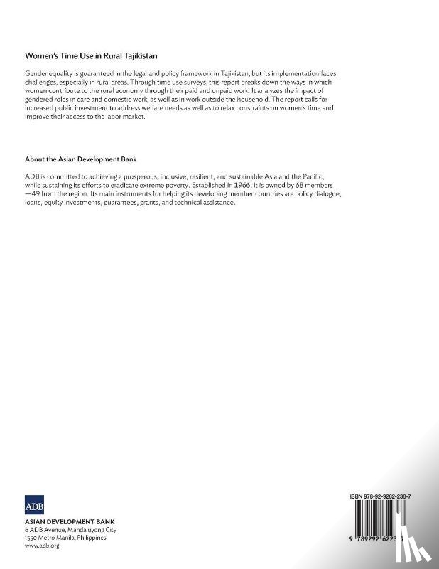 Asian Development Bank - Women's Time Use in Rural Tajikistan