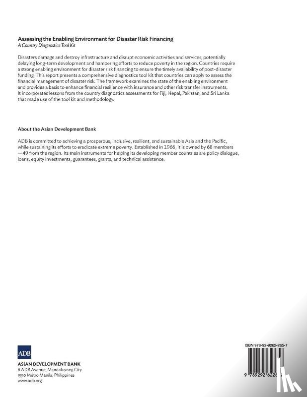 Asian Development Bank - Assessing the Enabling Environment for Disaster Risk Financing