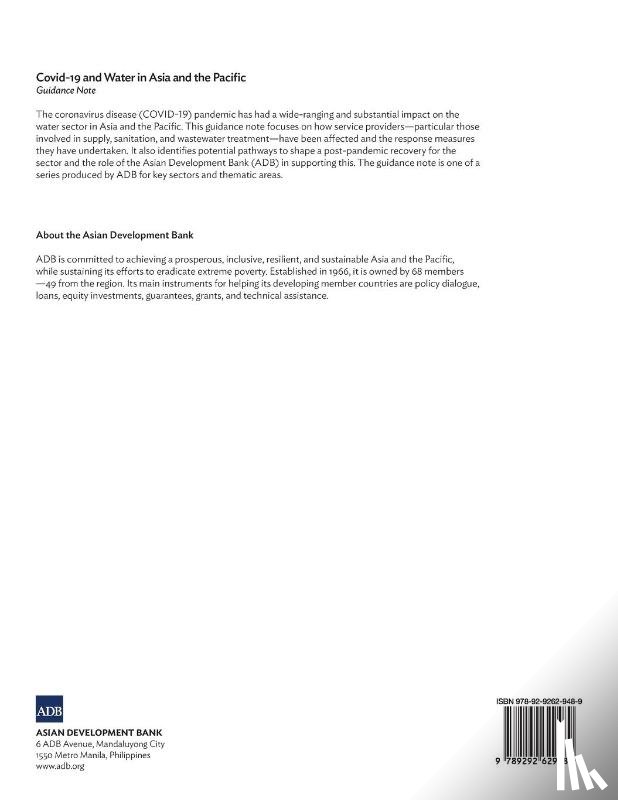 Asian Development Bank - COVID-19 and Water in Asia and the Pacific