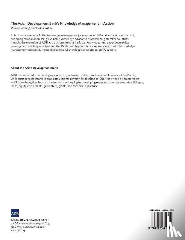Asian Development Bank - The Asian Development Bank's Knowledge Management in Action