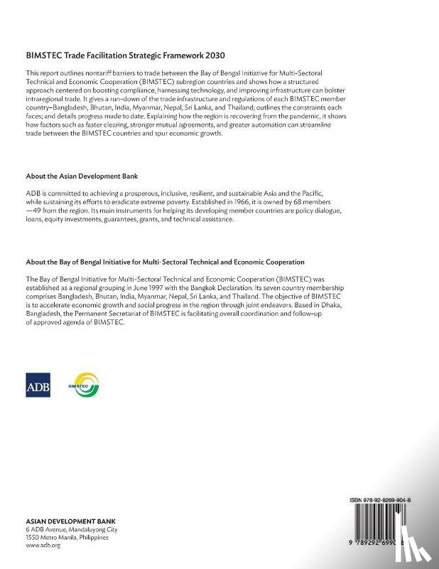 Asian Development Bank - BIMSTEC Trade Facilitation Strategic Framework 2030