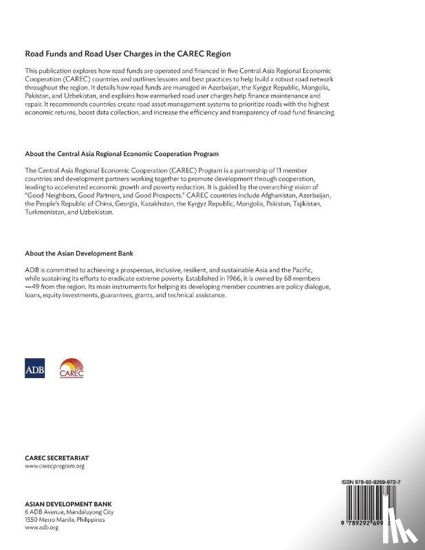 Asian Development Bank - Road Funds and Road User Charges in the CAREC Region