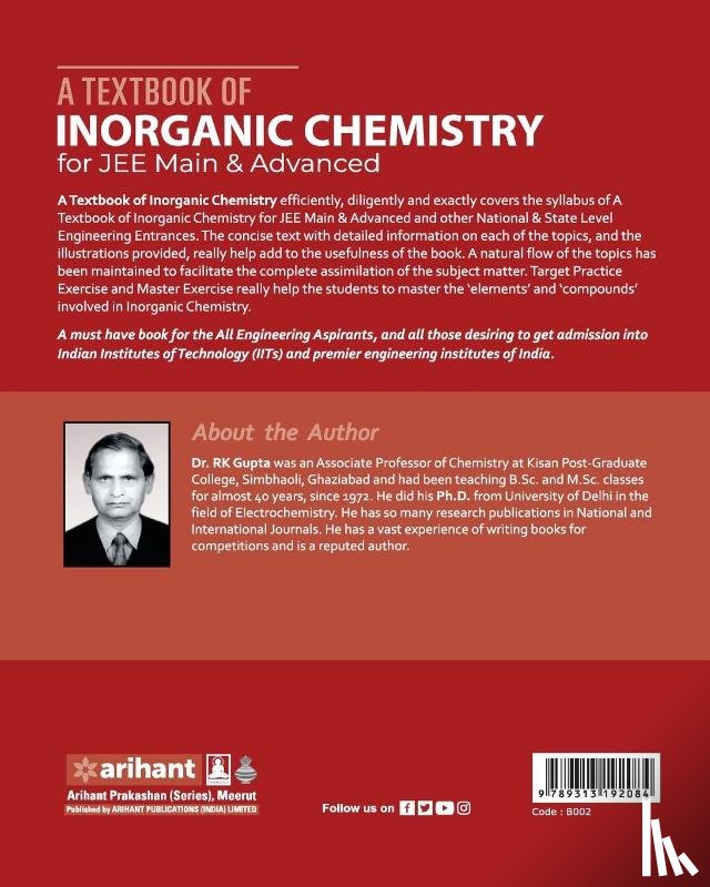Arihant Experts - A Textbook of Inorganic Chemistry for Jee Main and Advanced 2020