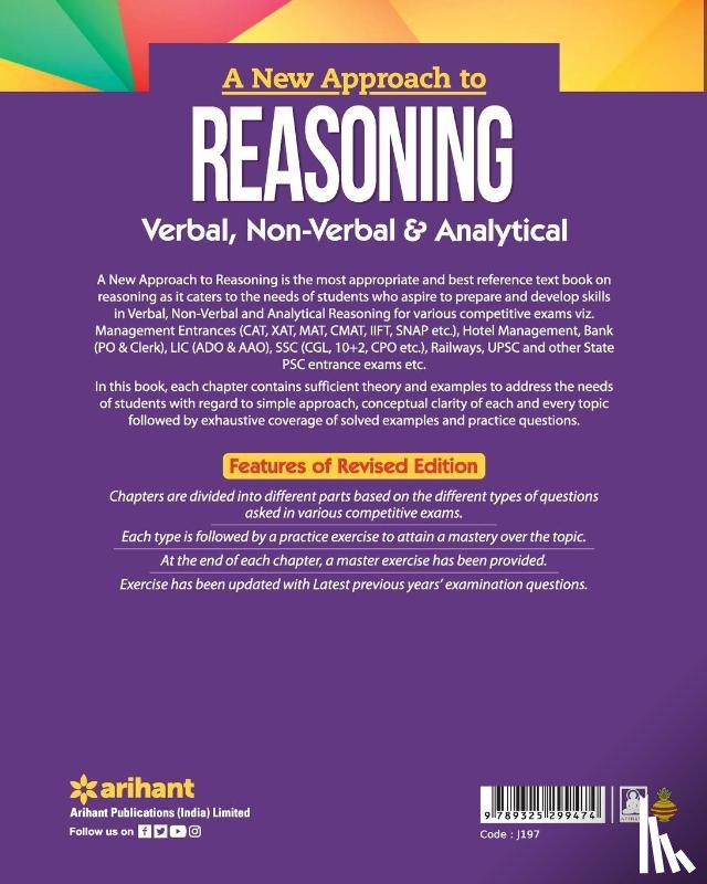 Sijwalii, Bs - A New Approach to Reasoning Verbal , Non-Verbal & Analytical