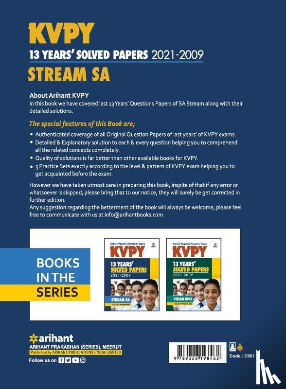 Experts, Arihant - Kvpy 13 Years Solved Papers 2021-2009 Stream Sa