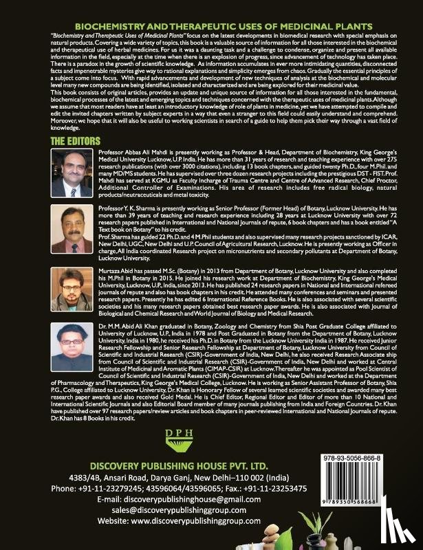 Mahdi, Abbas Ali - Biochemistry and Therapeutic Uses of Medicinal Plants