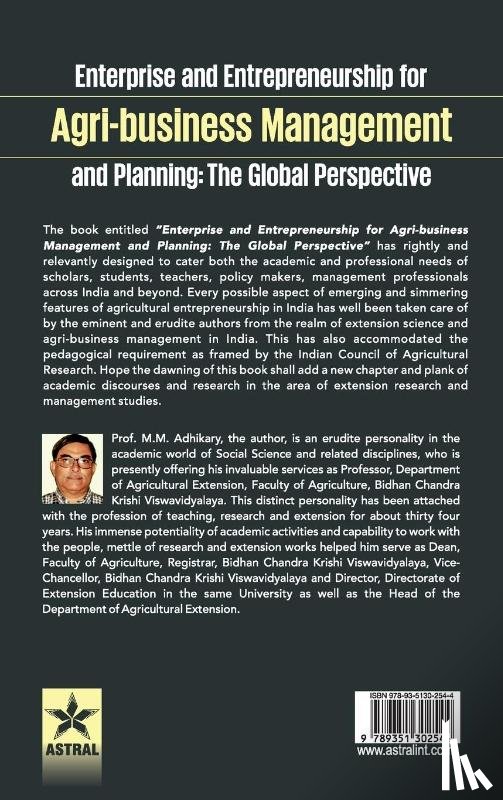 Adhikary, Prof Manas Mohan - Enterprise and Entrepreneurship for Agri-Business Management and Planning