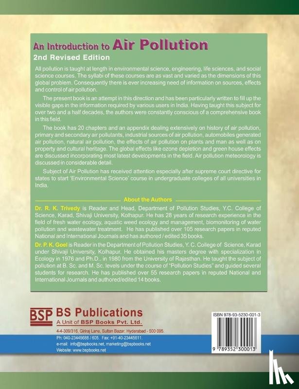Trivedy, R K, Goel, P K - An Introduction to Air Pollution