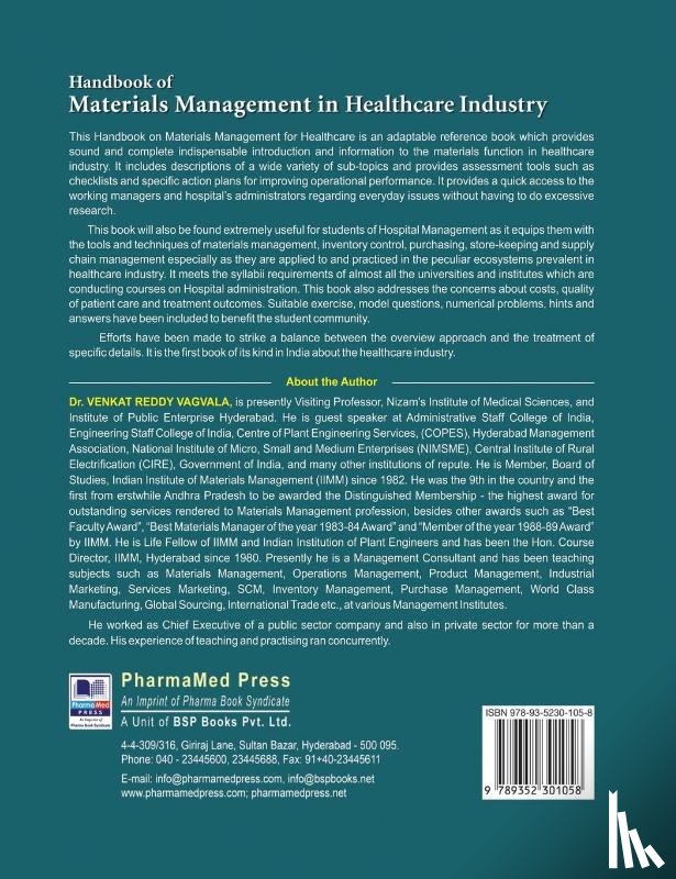 Reddy, Vagvala Venkat - Handbook of Materials Management in Healthcare Industry