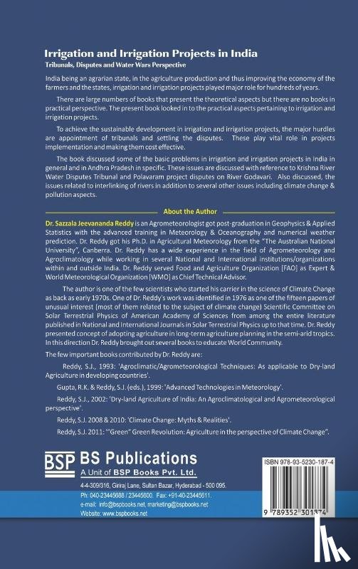 Reddy, Jeevananda Sazzala - Irrigation and Irrigation Projects in India