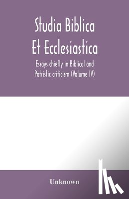 UNKNOWN - Studia Biblica Et Ecclesiastica