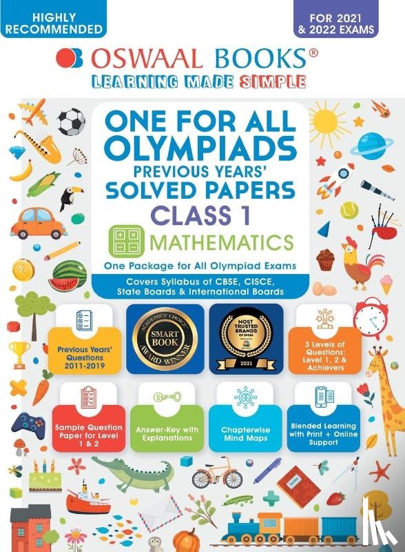 Oswaal Editorial Board - Oswaal One for All Olympiad Previous Years Solved Papers, Class-1 Mathematics Book (For 2021-22 Exam)