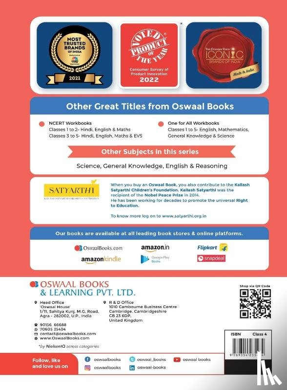 Oswaal Editorial Board - Oswaal One For All Olympiad Previous Years' Solved Papers, Class-4 Science Book (For 2022-23 Exam)