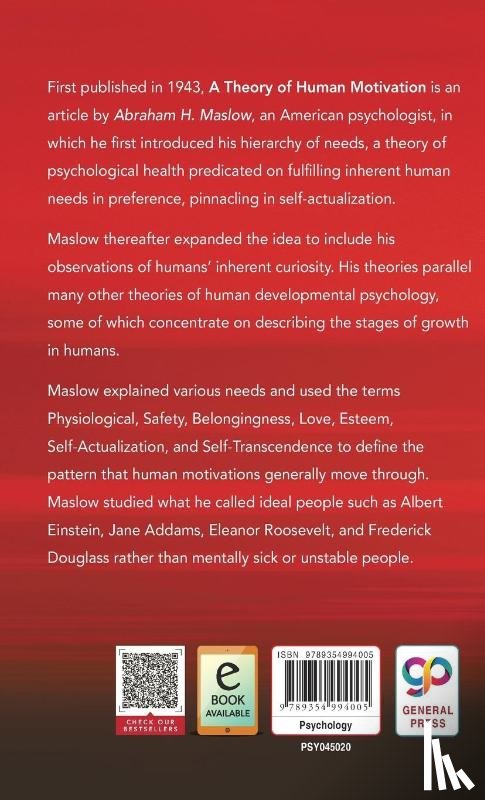 Maslow, Abraham H. - A Theory of Human Motivation