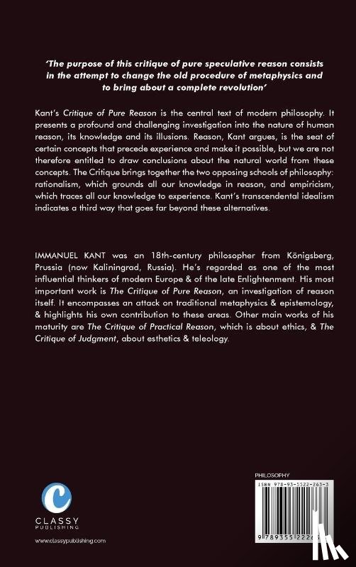 Kant, Immanuel - Critique of Pure Reason