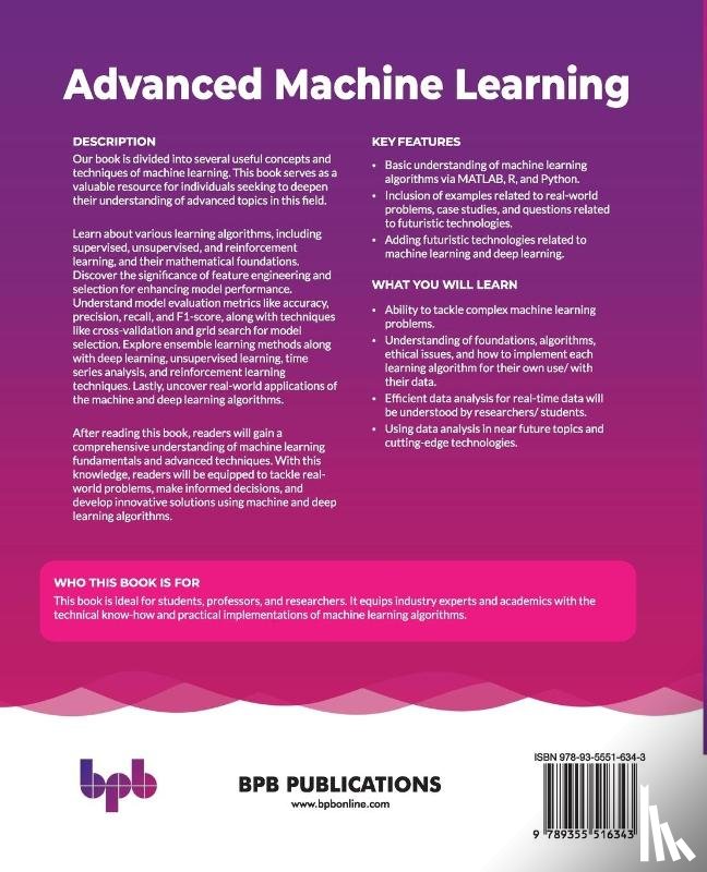 Tyagi, Amit, Tripathi, Khushboo, Sharma, Avinash - Advanced Machine Learning