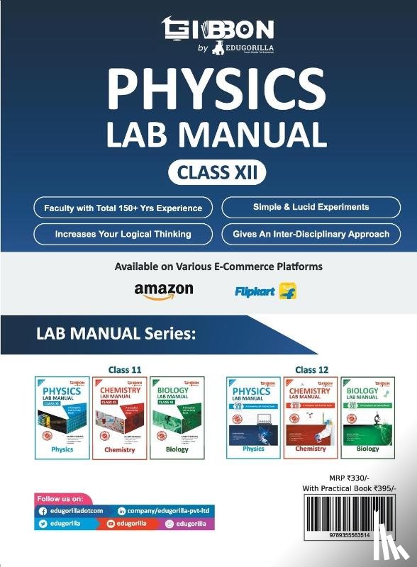 Edugorilla Prep Experts - Physics Lab Manual Class XII | According to the latest CBSE syllabus and other State Boards following the CBSE curriculum