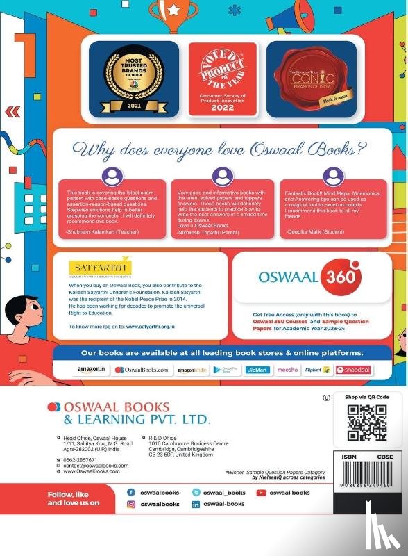 Oswaal Editorial Board - Oswaal CBSE Chapterwise & Topicwise Question Bank Class 12 Physics Book (For 2023-24 Exam)