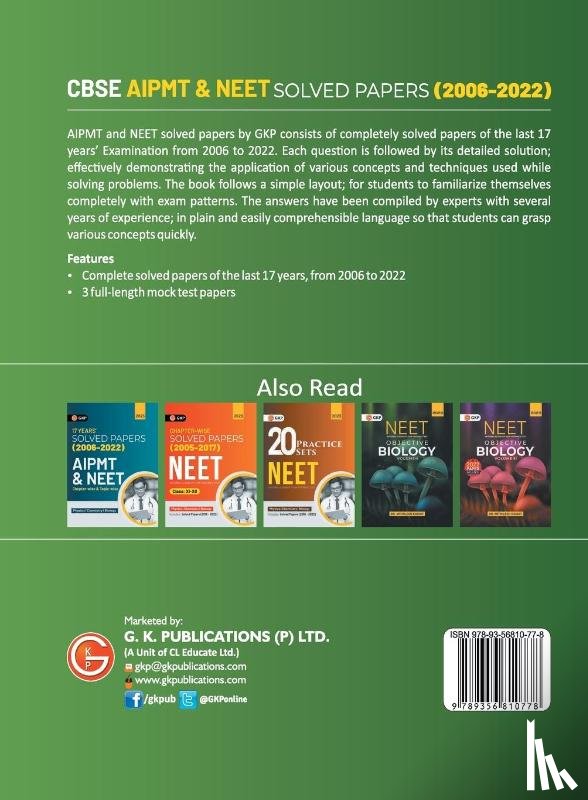 G. K. Publications (P) Ltd. - CBSE AIPMT & NEET 2023