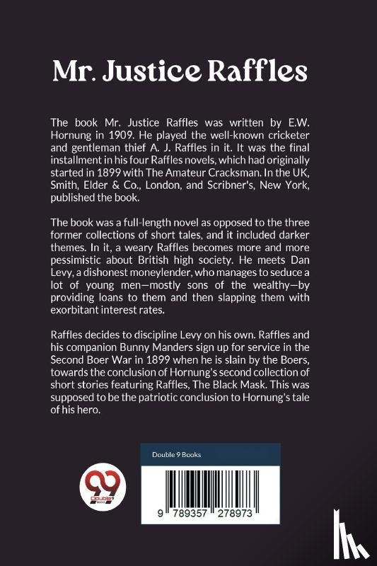 Hornung, E. W. - Mr. Justice Raffles