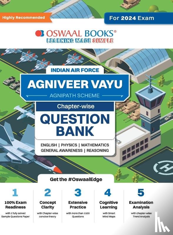 Oswaal Editorial Board - Oswaal Indian Air Force - Agniveer Vayu (Agnipath Scheme) Question Bank | Chapterwise Topicwise for English | Physics | Mathematics | Reasoning | General Awareness For 2024 Exam