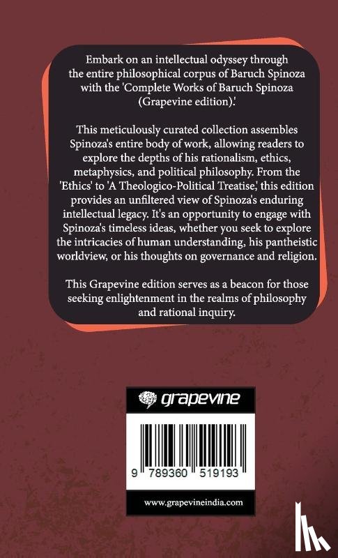 Spinoza, Baruch, Original Thinkers Institute - Complete Works of Baruch Spinoza (Grapevine edition)