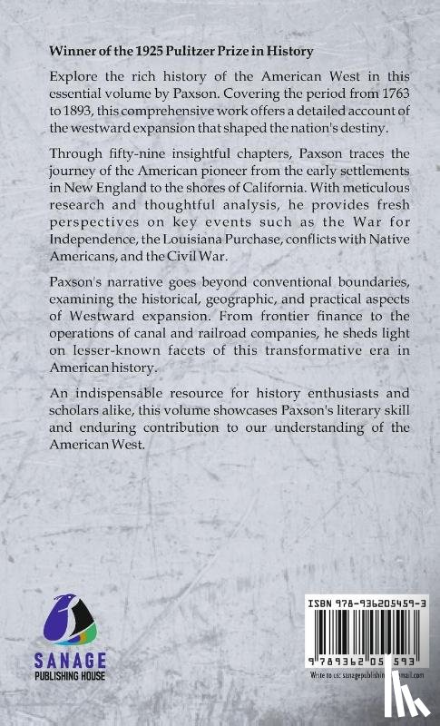 Paxson, Frederic L. - History of the American Frontier - 1763-1893 (Hardcover Library Edition)