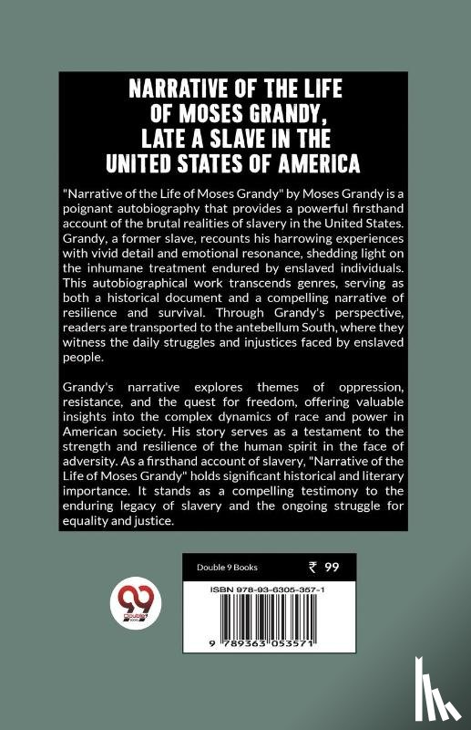 Grandy, Moses - Narrative of the Life of Moses Grandy, Late a Slave in the United States of America (Edition2024)