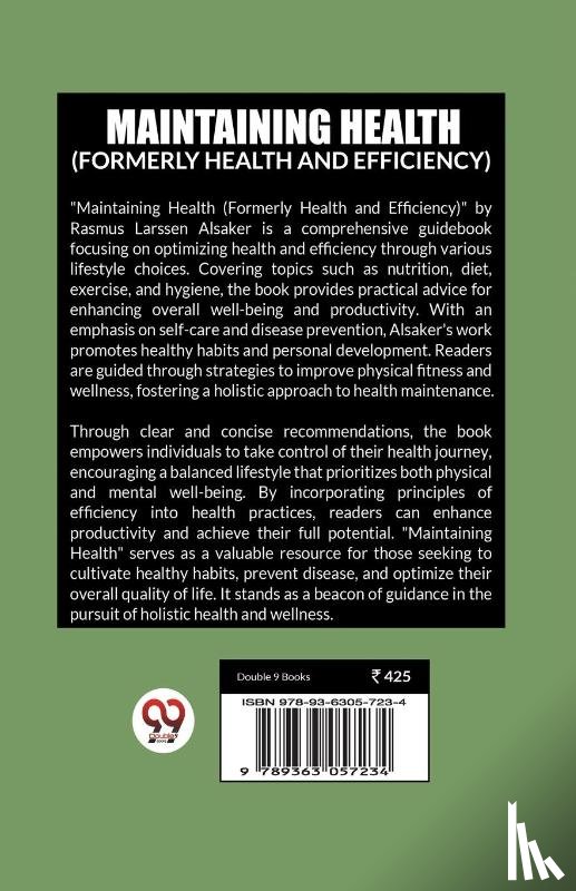Alsaker, Rasmus Larssen - Maintaining Health (Formerly Health And Efficiency) (Edition2024)