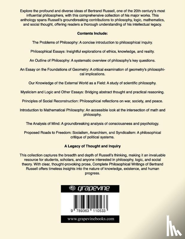 Original Thinkers Institute, Bertrand. . . - Complete Philosophical Writings of Bertrand Russell