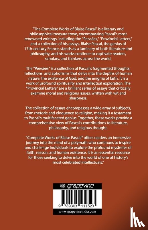 Pascal, Blaise - Complete Works of Blaise Pascal (Grapevine edition)