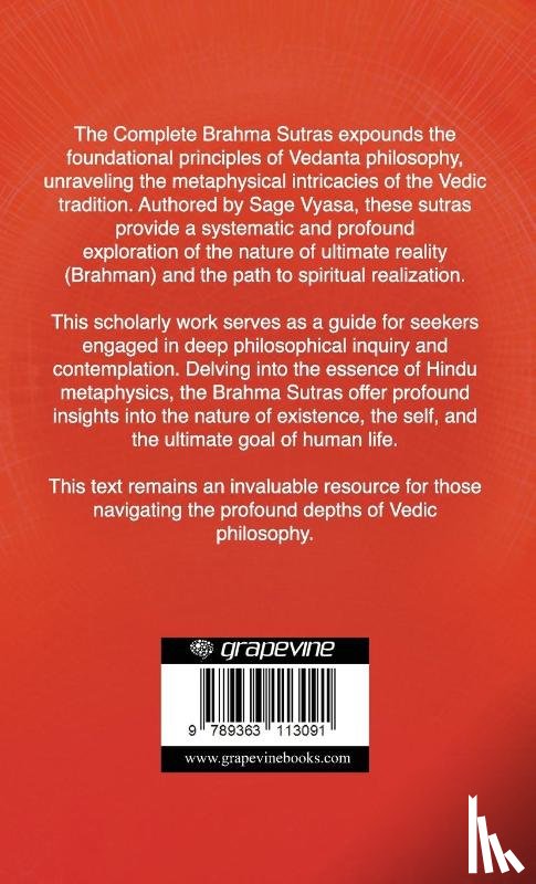 Divyananda, Swami, Hindu Philosophy Council - The Complete Brahma Sutras