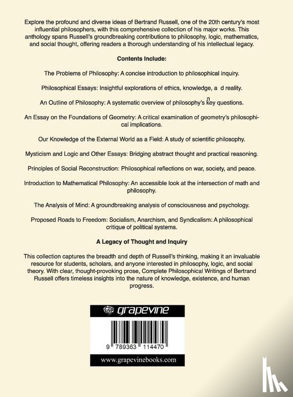 Russell, Bertrand, Original Thinkers Institute - Complete Philosophical Writings of Bertrand Russell