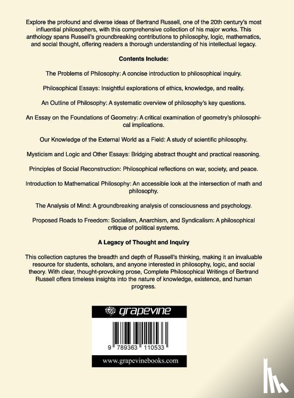 Original Thinkers Institute, Bertrand. . . - Complete Philosophical Writings of Bertrand Russell