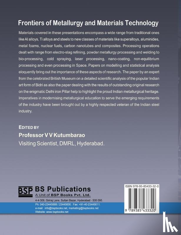Kutumbarao, V V - Frontiers of Metallurgy and Materials Technology