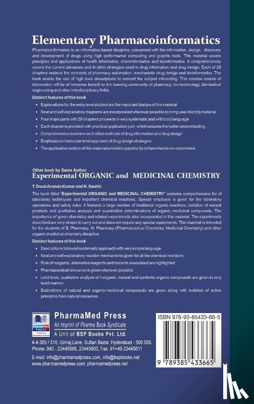 Kumar, T Durai Ananda - Elementary Pharmacoinformatics