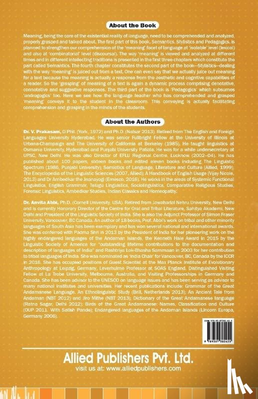 Prakasam, V, Abbi, Anvita - Semantics, Stylistics & Pedagogics