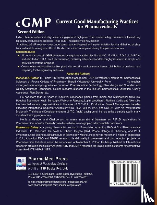 Potdar, Manohar a, Dubey, Ramkumar - cGMP Current Good Manufacturing Practices for Pharmaceuticals