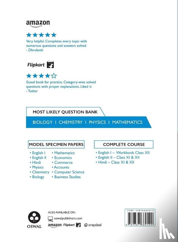 Publishers, Oswal - Most Likely Question Bank for Chemistry