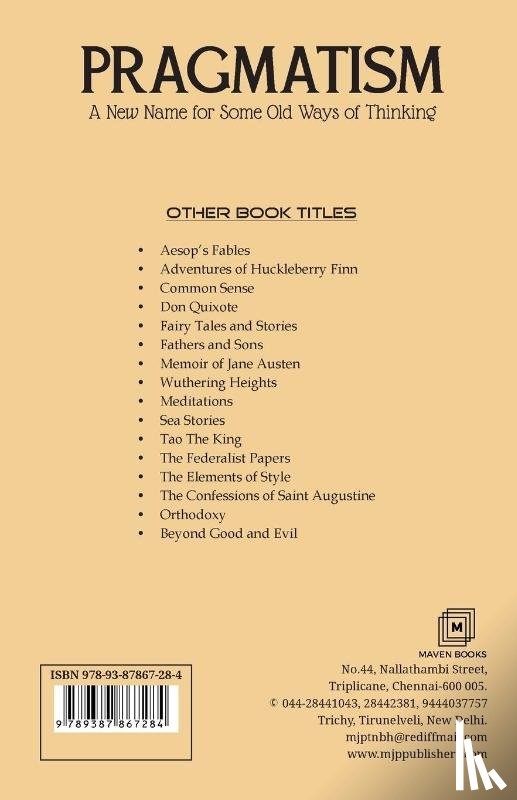 James, William, Barratt, Cate - Pragmatism a New Name for Some Old Ways of Thinking