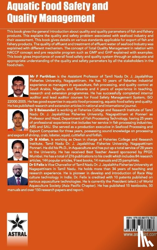 Parthiban, S - Aquatic Food Safety and Quality Management