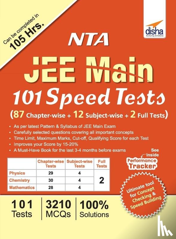 Disha Experts - NTA JEE Main 101 Speed Tests (87 Chapter-wise + 12 Subject-wise + 2 Full)