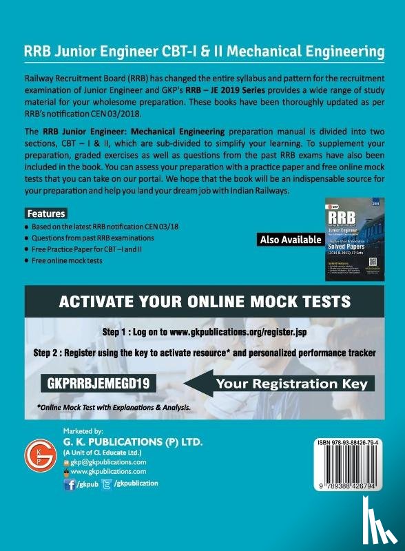 Gkp - Rrb (Railway Recruitment Board) 2019 - Junior Engineer CBT -I & II - Mechanical & Allied Engineering