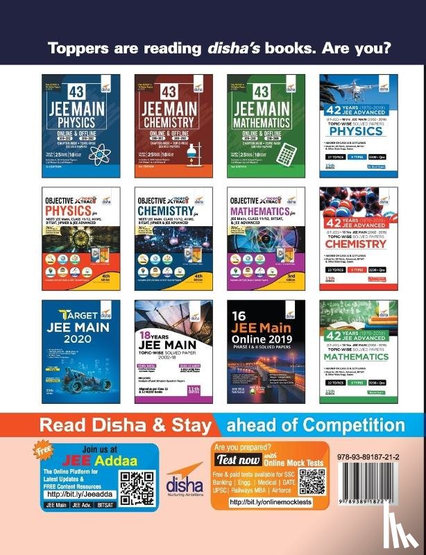 Disha Experts - 25 Online JEE Main Year-wise Solved Papers (2019 - 2012) with 5 Online Mock Tests 2nd Edition