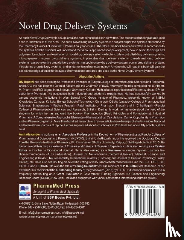 Tripathi, Dulal Krishna, Alexander, Amit - Novel Drug Delivery Systems